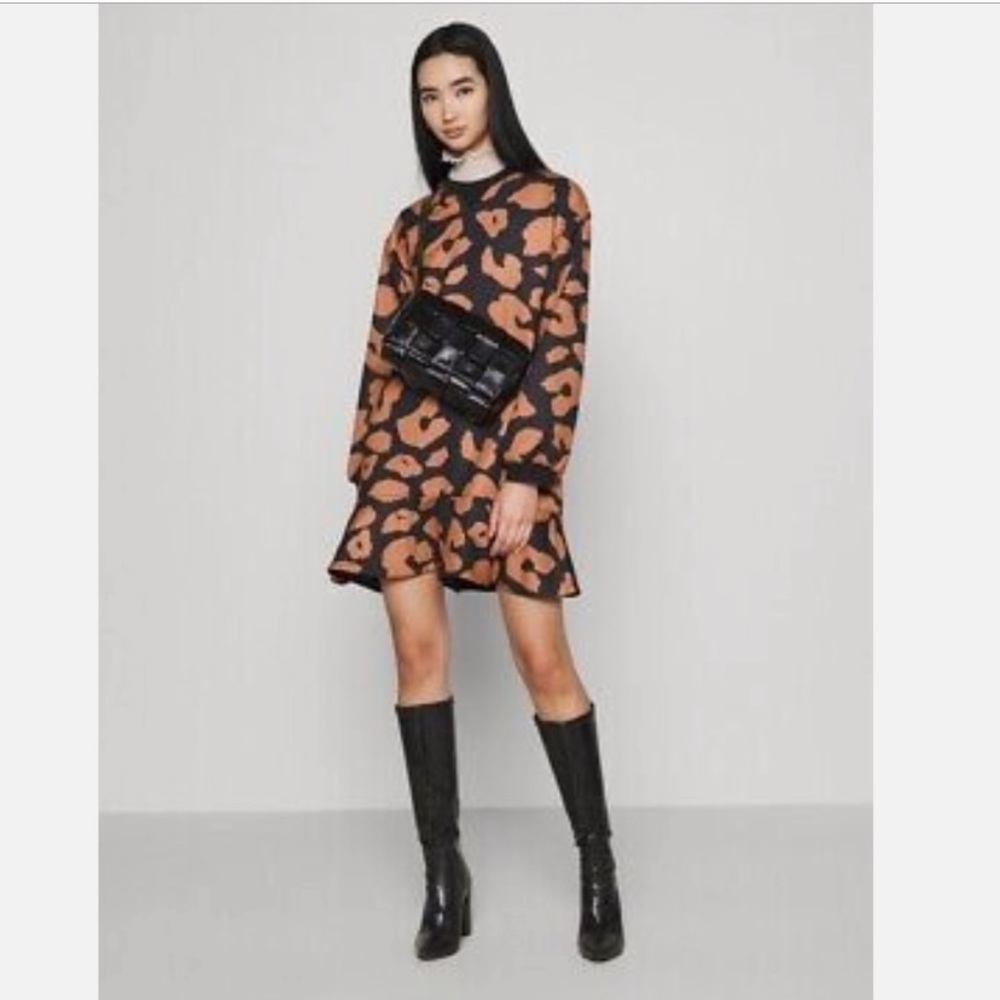 NWT Never Fully Dressed Leopard Print Sweat Dress Size 12